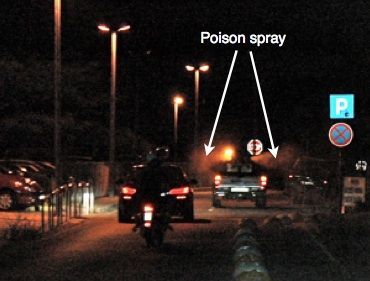 Poison-propeller vehicle just before midnight, Hvar 30.7.2012