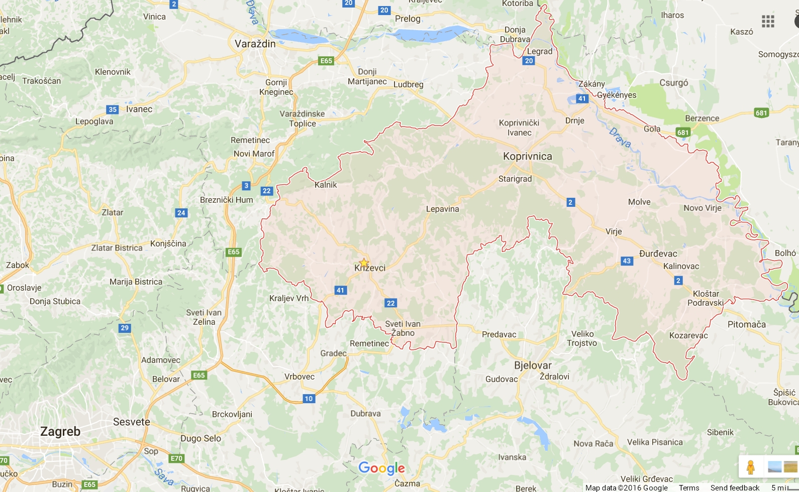 KoprivnicaKriževci County Total Croatia