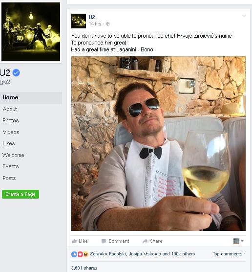 U2 Facebook page