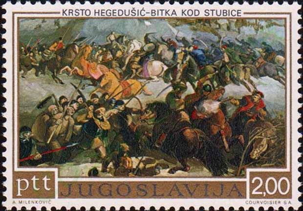 Battle_of_Stubica_by_Krsto_Hegedušić_1973_Yugoslavia_stamp.jpg