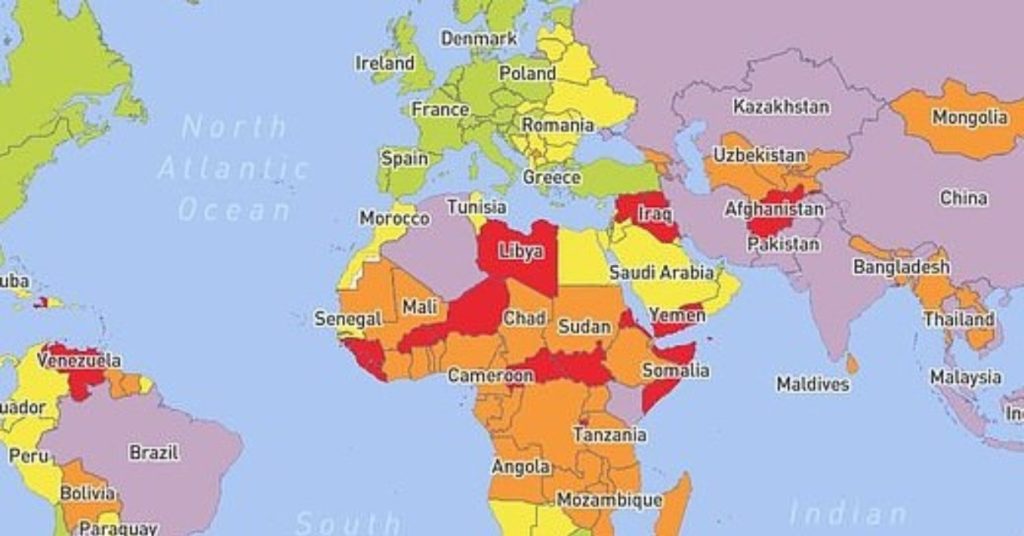 International SOS annual Travel Risk Map
