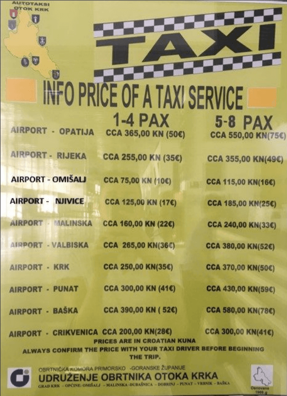 rijeka-airport-taxi-prices