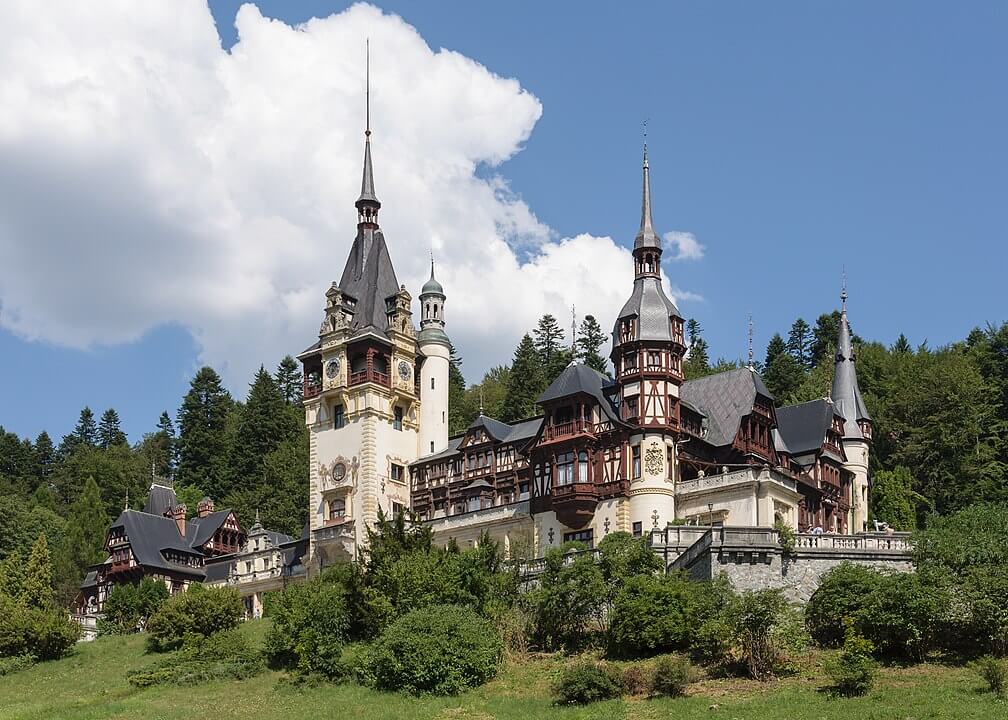Peleș Castle in Romania, built for King Carol I and Queen Elizabeth.