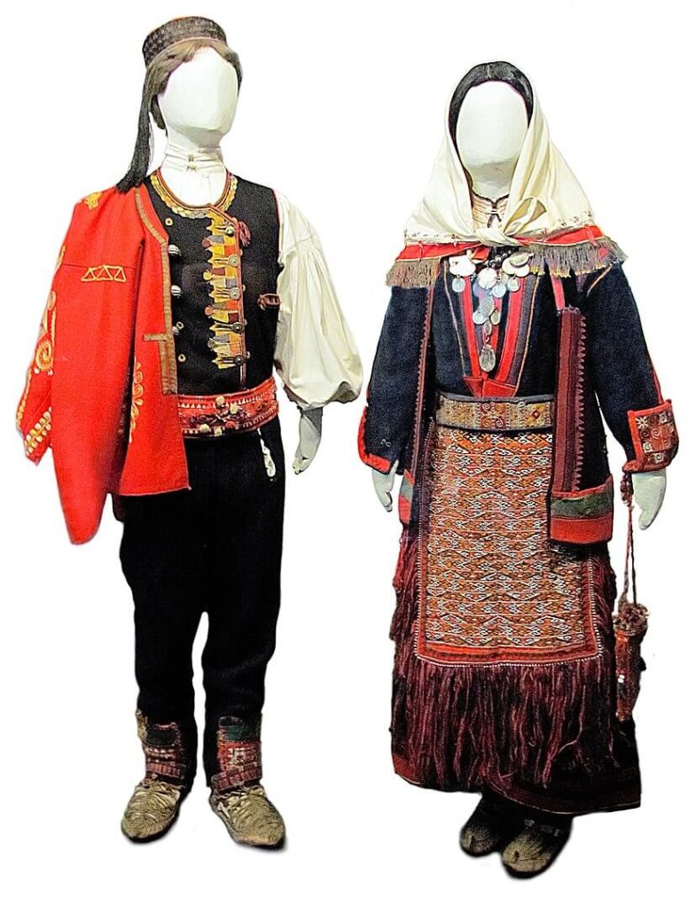 Many Croatian ethnologists and folklorists are of the opinion that some traditional and national costumes from the Dalmatian hinterland are directly influenced by, or take inspiration from, traditional Vlach clothes. These rather refined, contemporary examples are from Bukovica, very close to Knin. Actually, Bukovica is still a place where sheep farming thrives. In fact, in Bukovica, the tradition of counting sheep in the original Romance language survives