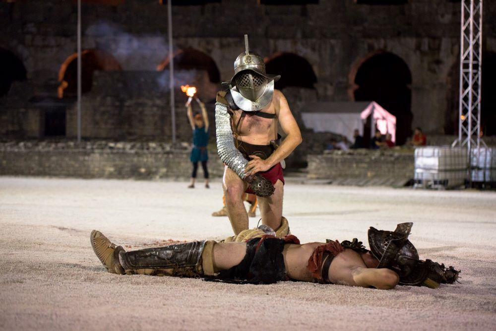 Gladiatorial reenactments in the Arena