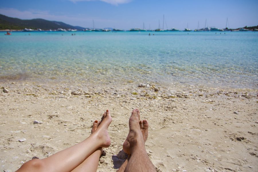 Relaxing on a beach in Croatia