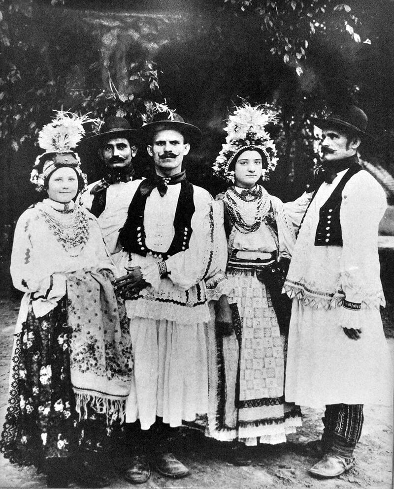 villagers in folk costume