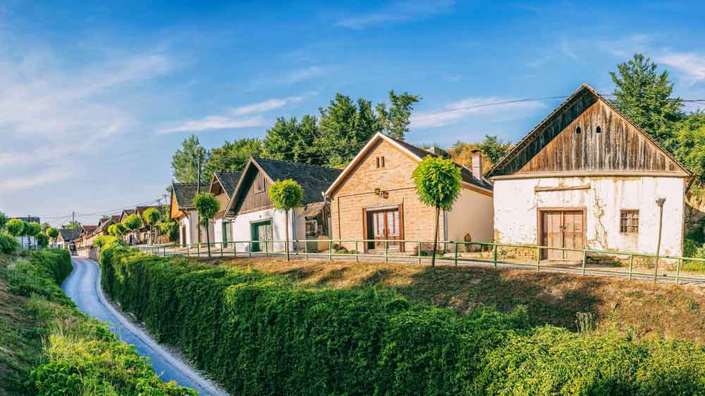 A line of traditional Baranja wine cellars. Unique in Croatia to Baranja. Such a building is known as a Gator © Visit Baranja.