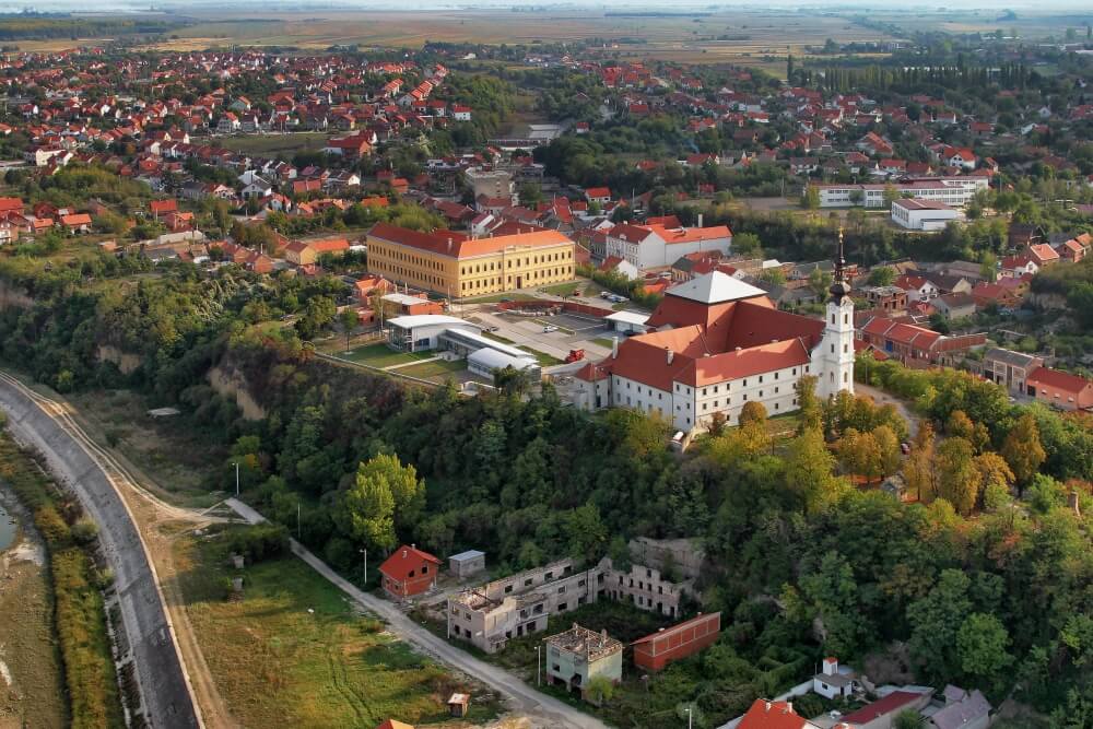 Aerial shot of the Franciscan Museum Vukovar