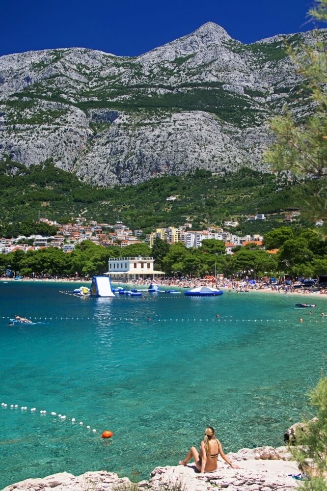 From the beach; Biokovo mountain is inescapable from anywhere in Makarska