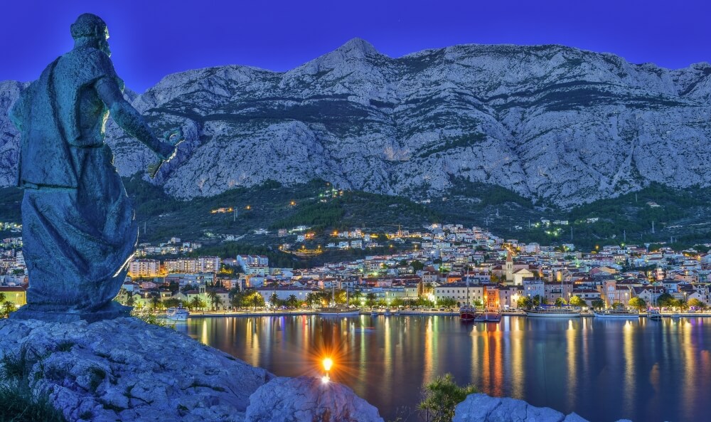 Statue of St. Peter, overlooking Makarska harbour