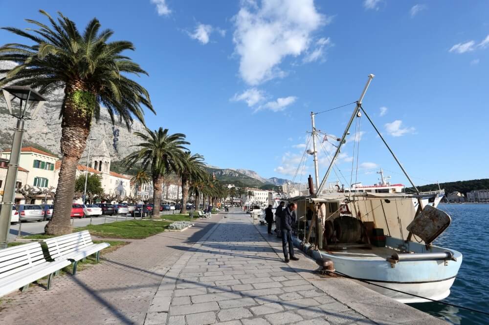 Boat by the riva in Makarska