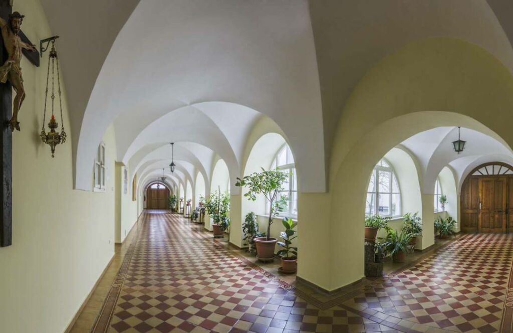 Peaceful interior of the Franciscan monastery Karlovac