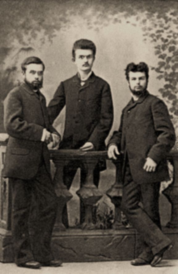 As shown above, brothers Dobroslav and Vatroslav Brlić, with fellow Slavonian Croatian nationalist, the lawyer and writer August Harambašić, between them 