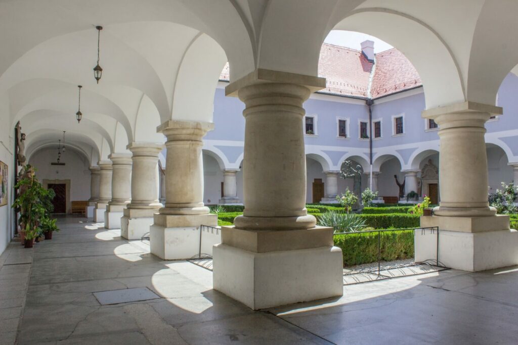 Baroque cloisters of the Franciscan monastery in Slavonski Brod