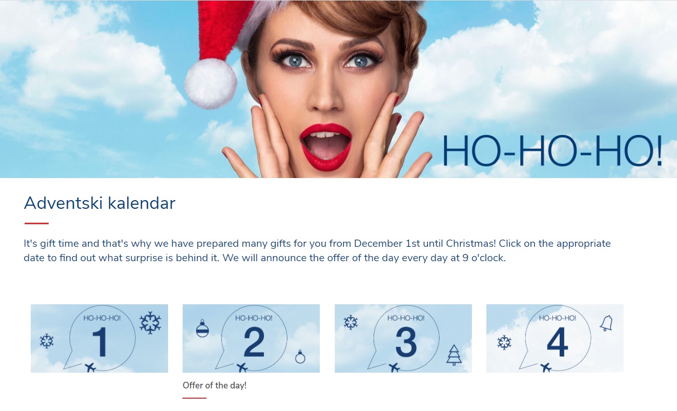 Croatia Airlines Advent Calendar Offers Special Discounts and Prizes