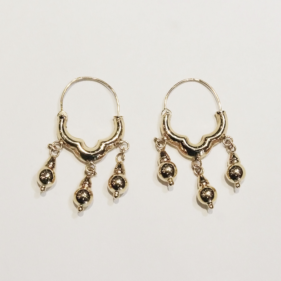 14K Gold Traditional Croatian Filigree Ball Earrings