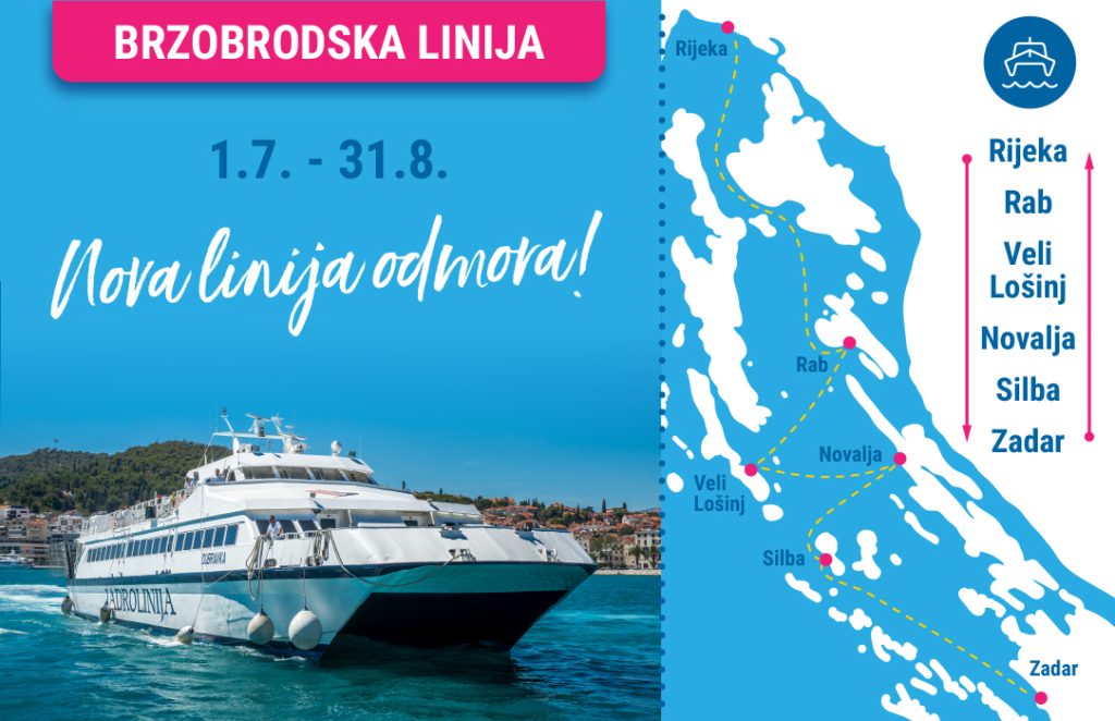 Rijeka-Zadar ferry line stops