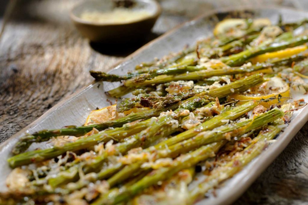 Image of grilled asparagus with lemon zest and parmesan