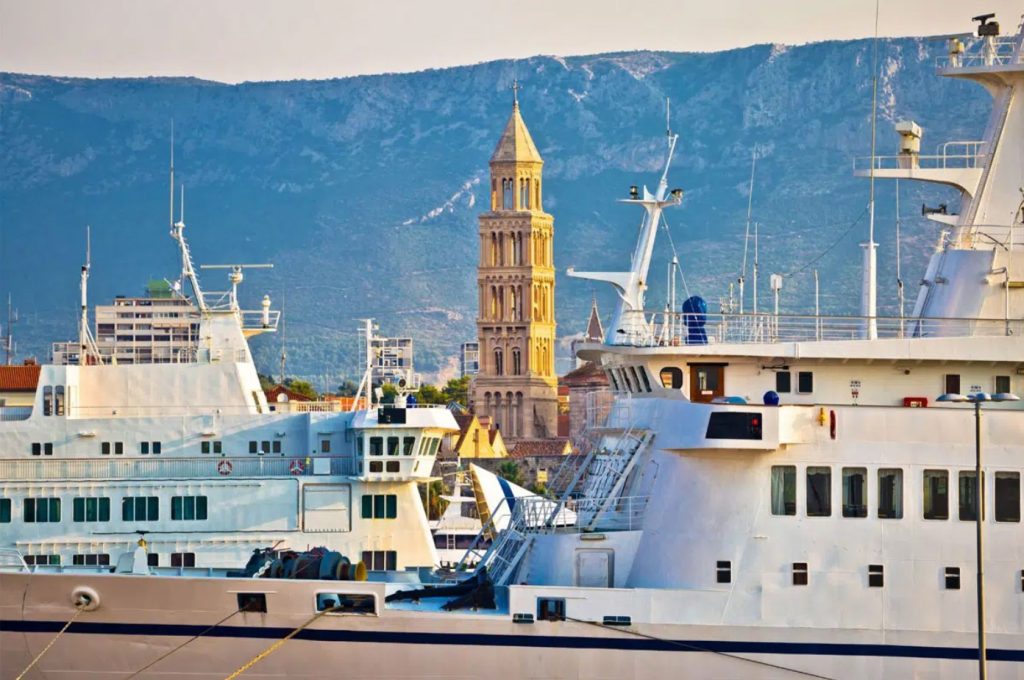 Image of a ferry port in Split