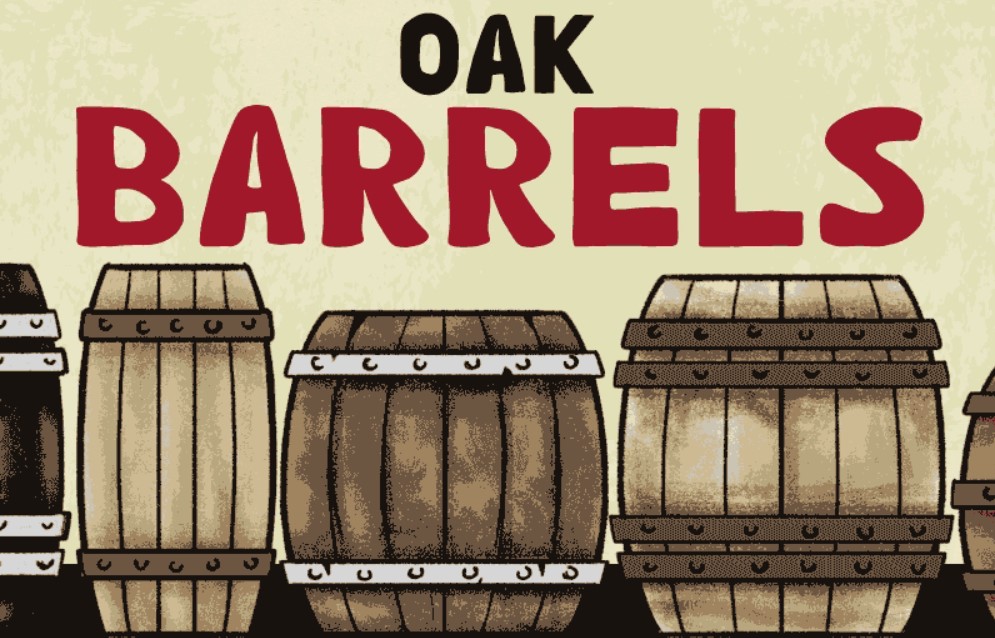 Graphic image of oak barrels