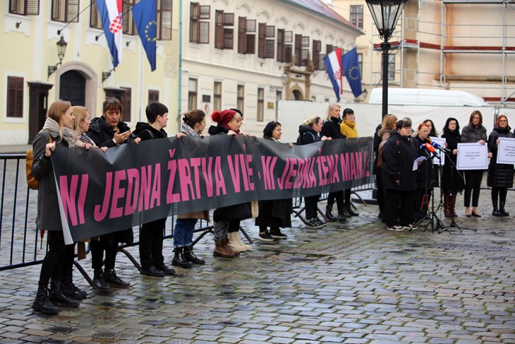 Croatian women protesting against femicide