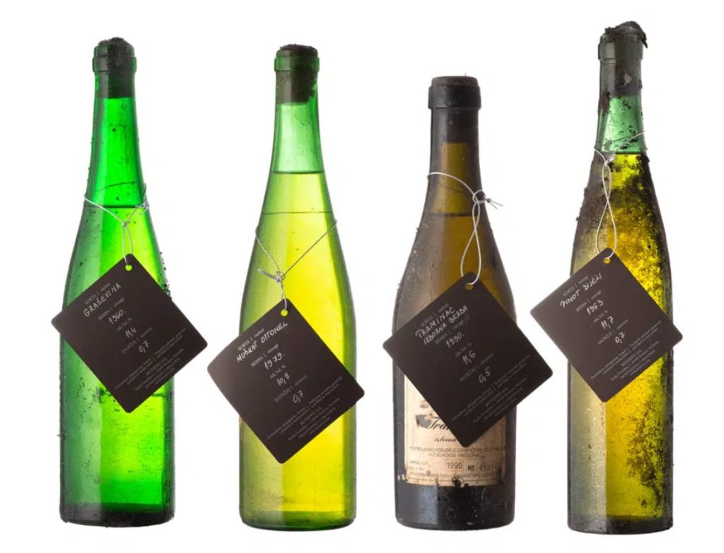 Image of examples of archive wines from Kutjevo Winery