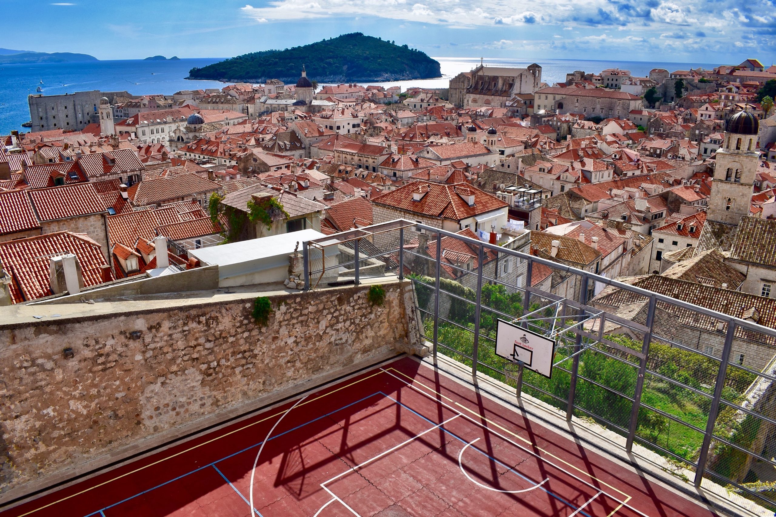 Potentially the most beautiful basketball court on Earth - Dubrovnik